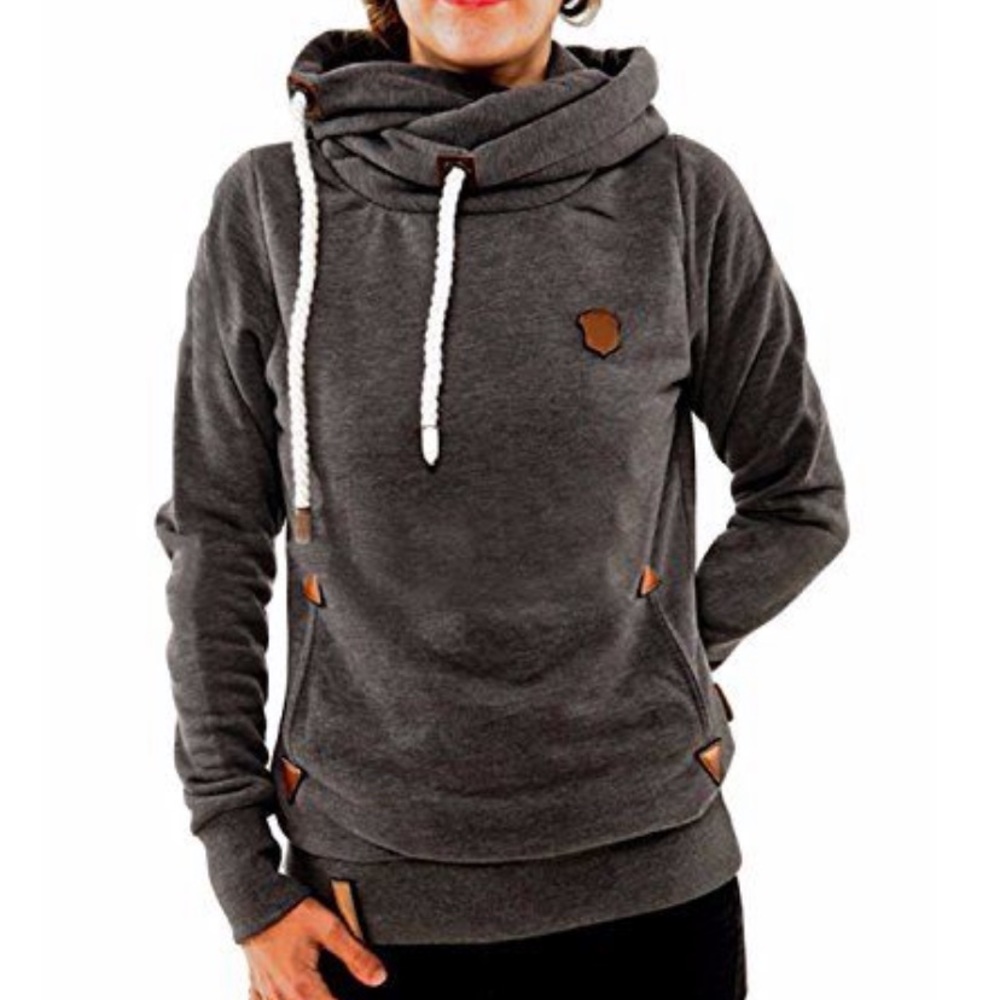 Naketano Darth Sweatshirt Hoodie Dark Grey/Leather Size M